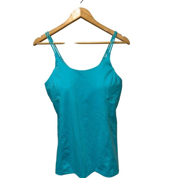Athleta Women's Padding Tank Top Adjustable Size 36D Teal - Picture 1 of 7